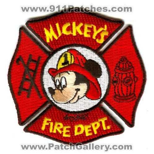 Mickeys Fire Department Walt Disney World Patch Florida FL v2