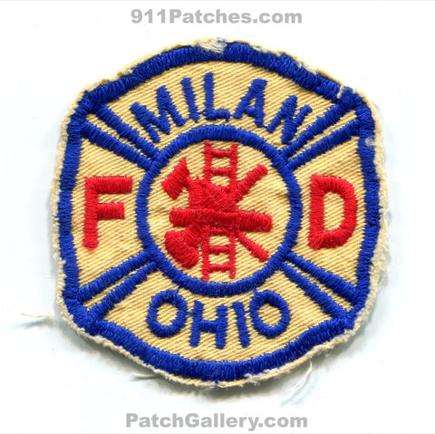 Milan Fire Department Patch Ohio OH