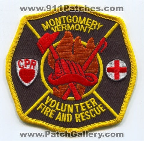 Montgomery Volunteer Fire and Rescue Department Patch Vermont VT