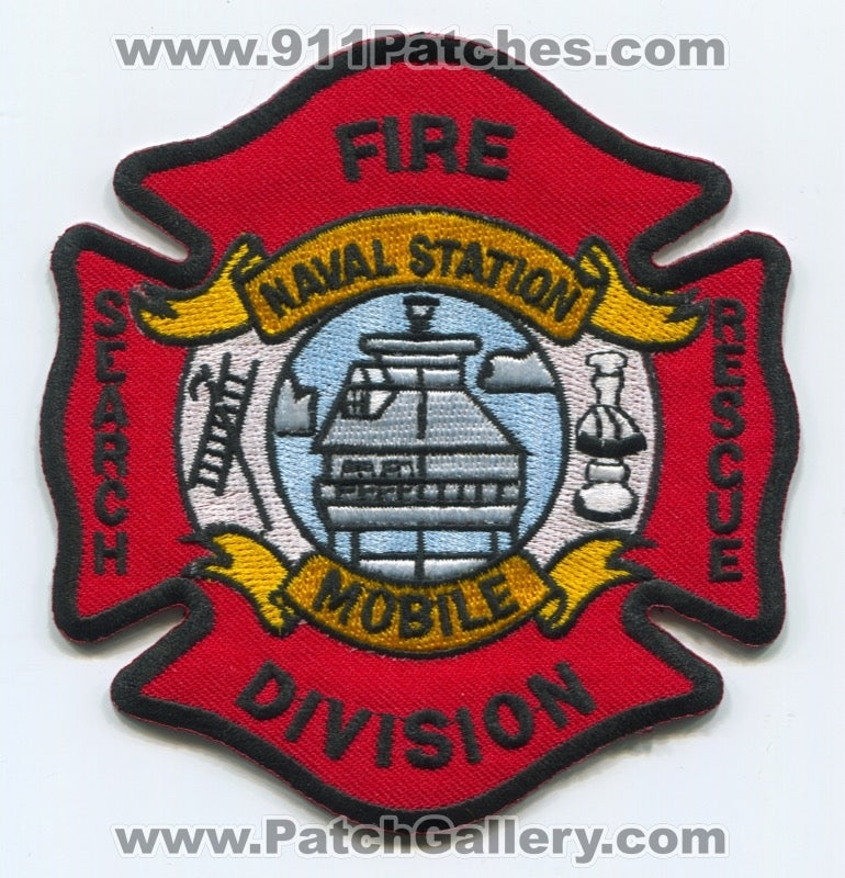 Naval Station Mobile Fire Division Search Rescue USN Navy Military Patch Alabama AL