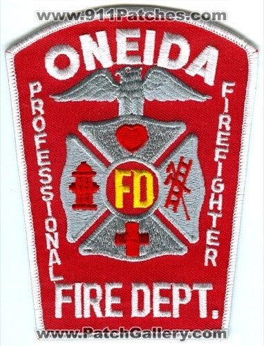 Oneida Fire Department Professional FireFighter Patch New York NY