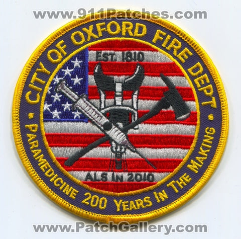 Oxford Fire Department Paramedicine Patch Ohio OH