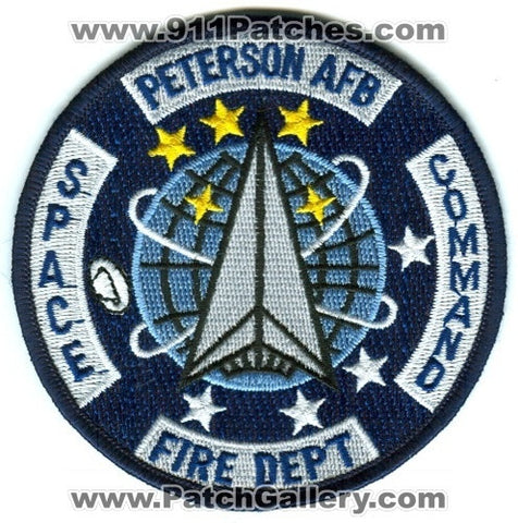 Peterson Air Force Base AFB Fire Department Space Command USAF Military Patch Colorado CO