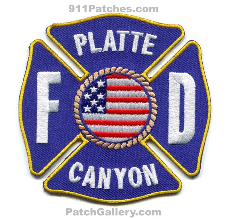 Platte Canyon Fire Department Patch Colorado CO v2