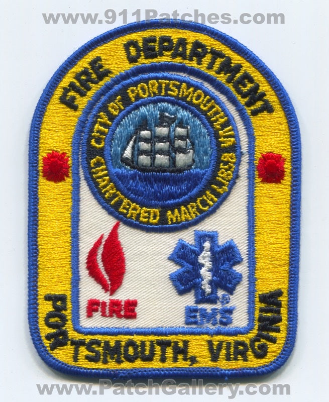 Portsmouth Fire Department Patch Virginia VA v2