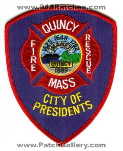 Quincy Fire Rescue Department Patch Massachusetts MA