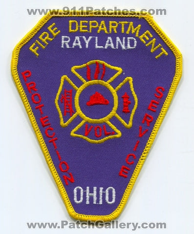 Rayland Volunteer Fire Department Patch Ohio OH