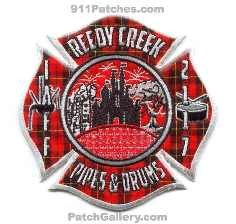 Reedy Creek Fire Department Pipes and Drums IAFF Local 2117 Patch Florida FL