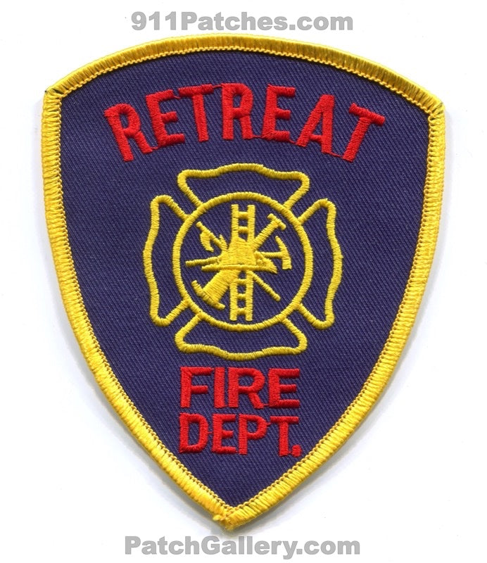 Retreat Fire Department Patch Texas TX
