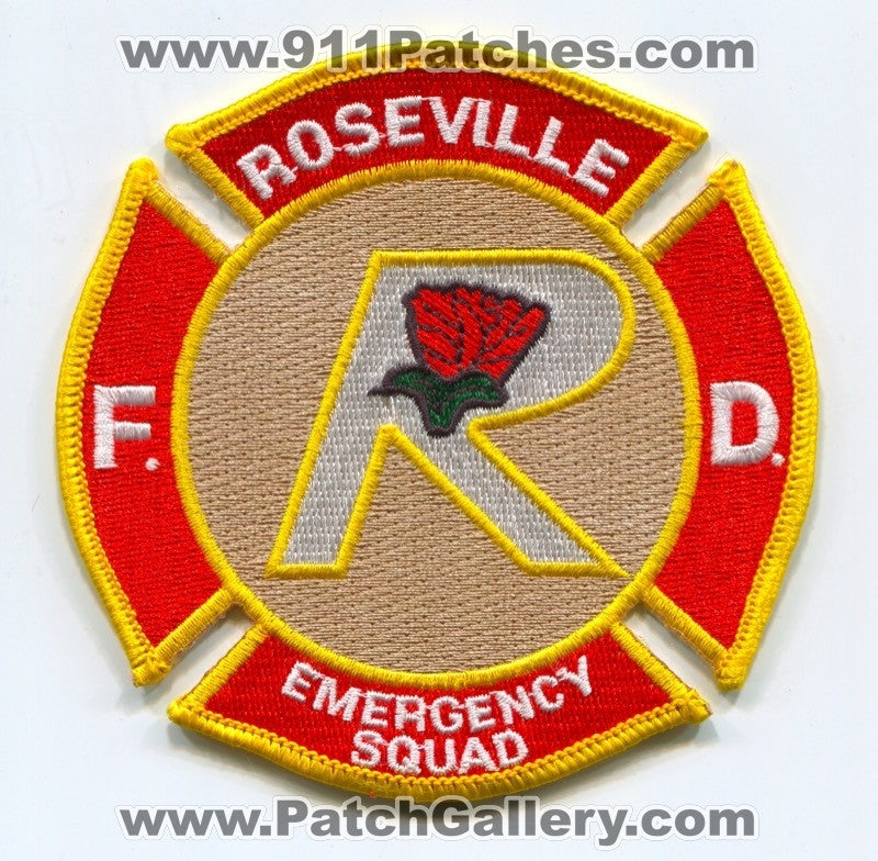 Roseville Fire Department Emergency Squad Patch Unknown State