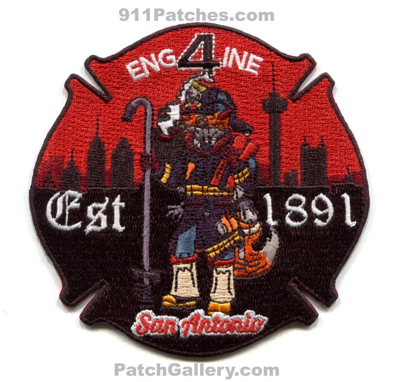 San Antonio Fire Department Engine 4 Patch Texas TX