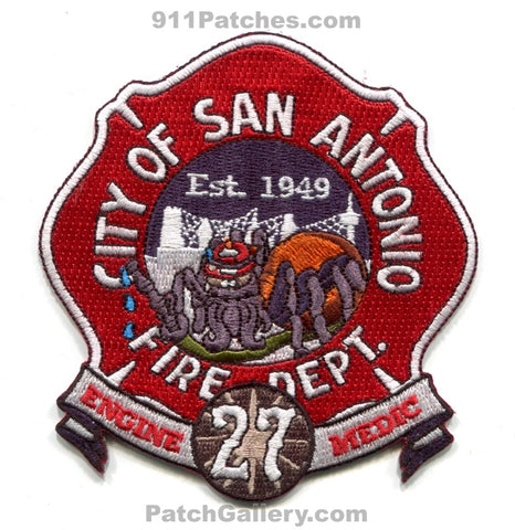 City of SAFD S.A.F.D. Dept. Company Co. Ambulance Patches Est. 1949 - Spider