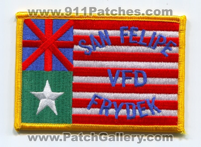 San Felipe Frydek Volunteer Fire Department Patch Texas TX