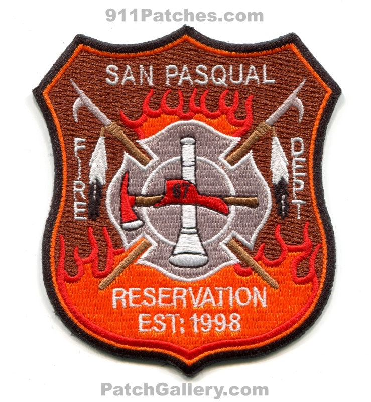 San Pasqual Reservation Fire Department Patch California CA