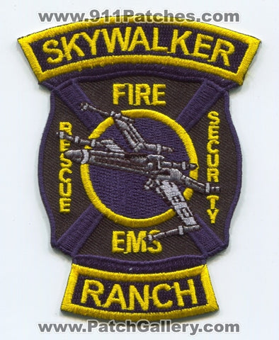 Skywalker Ranch Fire Department Patch California CA