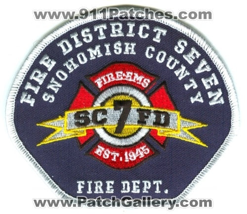 Snohomish County Fire District 7 Patch Washington WA