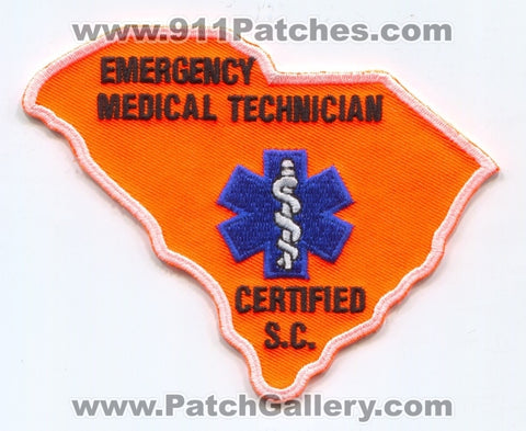 South Carolina State Certified Emergency Medical Technician EMT EMS Patch South Carolina SC