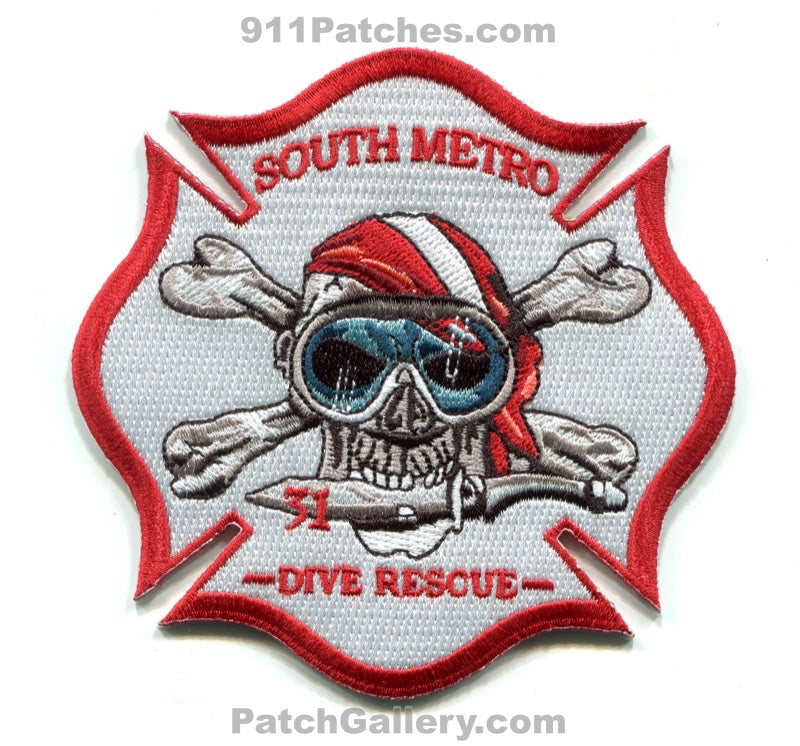 South Metro Fire Rescue Department Station 31 Dive Rescue Patch Colorado CO