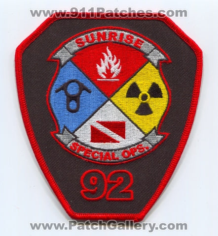 Sunrise Fire Rescue Department Station 92 Special Operations Patch Florida FL