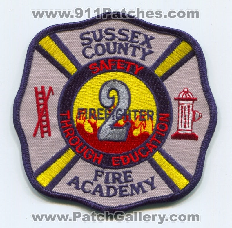 Sussex County Fire Academy Firefighter 2 Patch New Jersey NJ