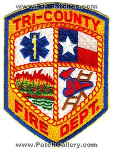 Tri-County Fire Department Patch Texas TX