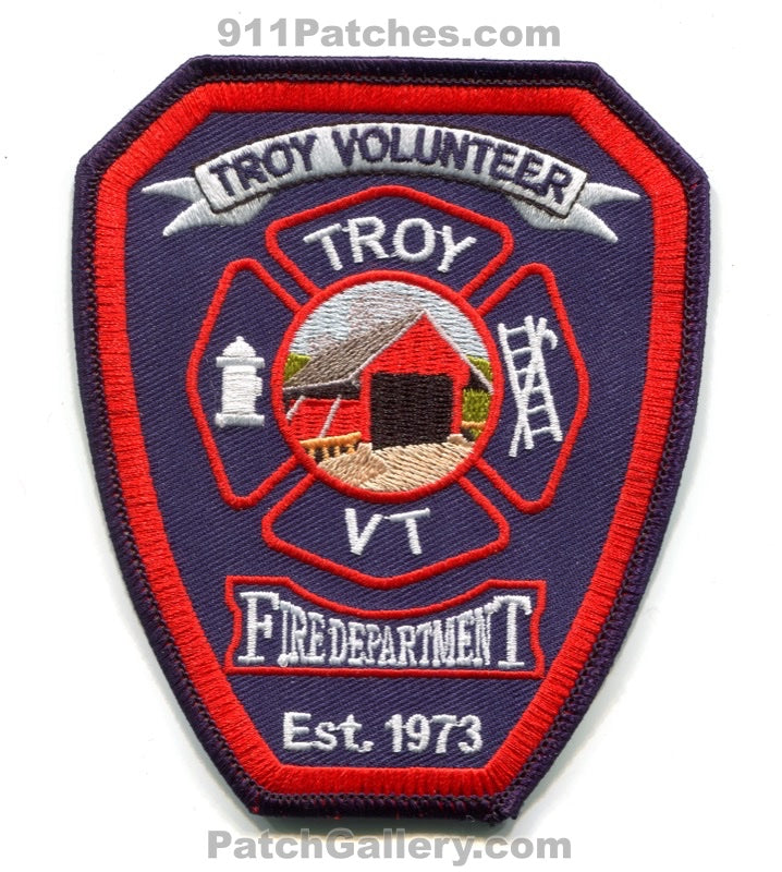 Troy Volunteer Fire Department Patch Vermont VT