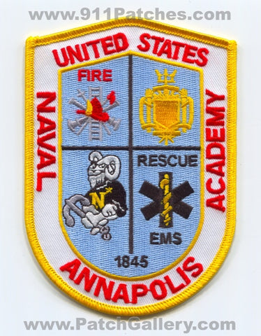 United States Naval Academy Annapolis Fire Rescue Department USN Navy Military Patch Maryland MD