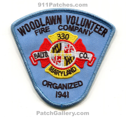 Woodlawn Volunteer Fire Company 330 Baltimore County Patch Maryland MD